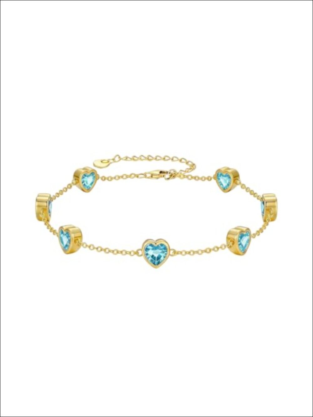 14K Gold Plated Birthstone Link Bracelet with Lobster Claw Closure